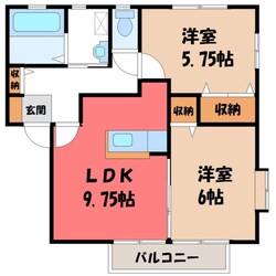 東宿郷駅 バス4分  ベニマル前下車：停歩8分 2階の物件間取画像